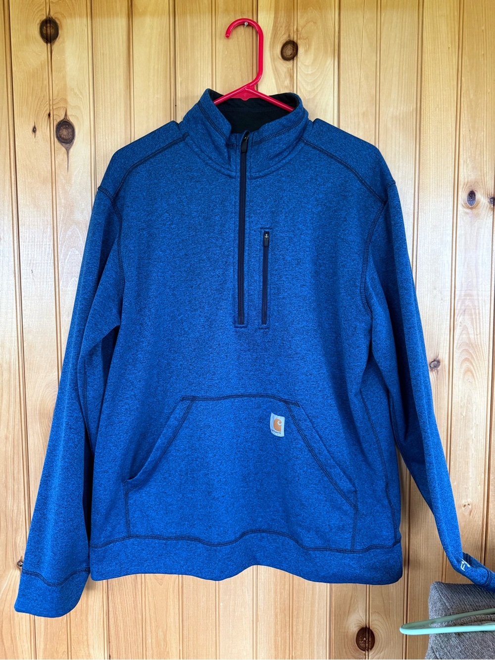 Carhartt Blue Heather Quarter-Zip Work Pullover